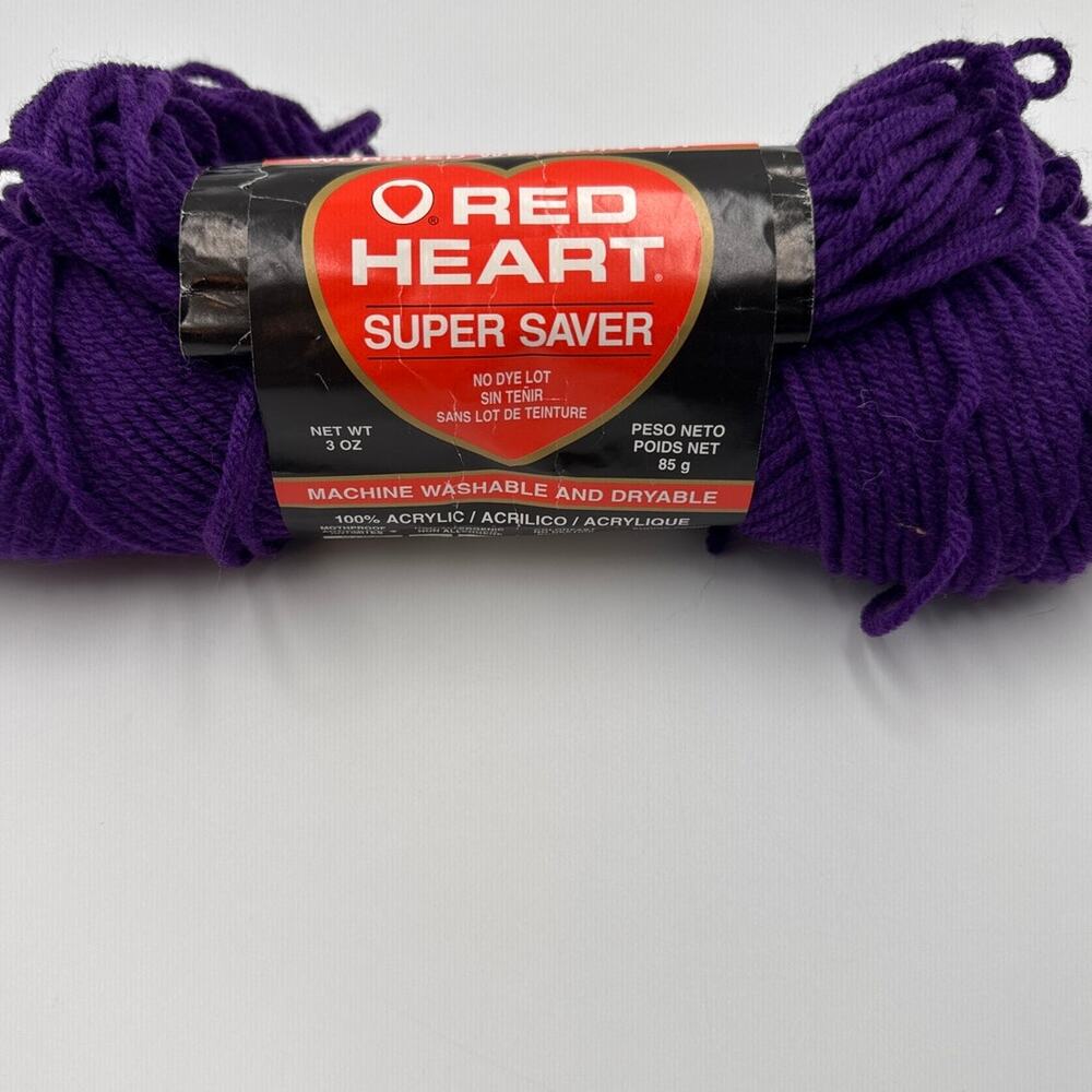 Red Heart Super Saver Discontinued E301 #357 Purple 82 Grams
